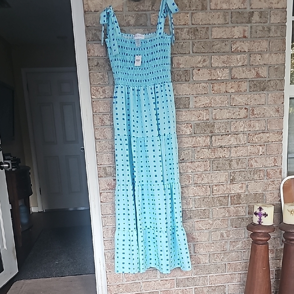 Blue Sleeveless Maxi Dress